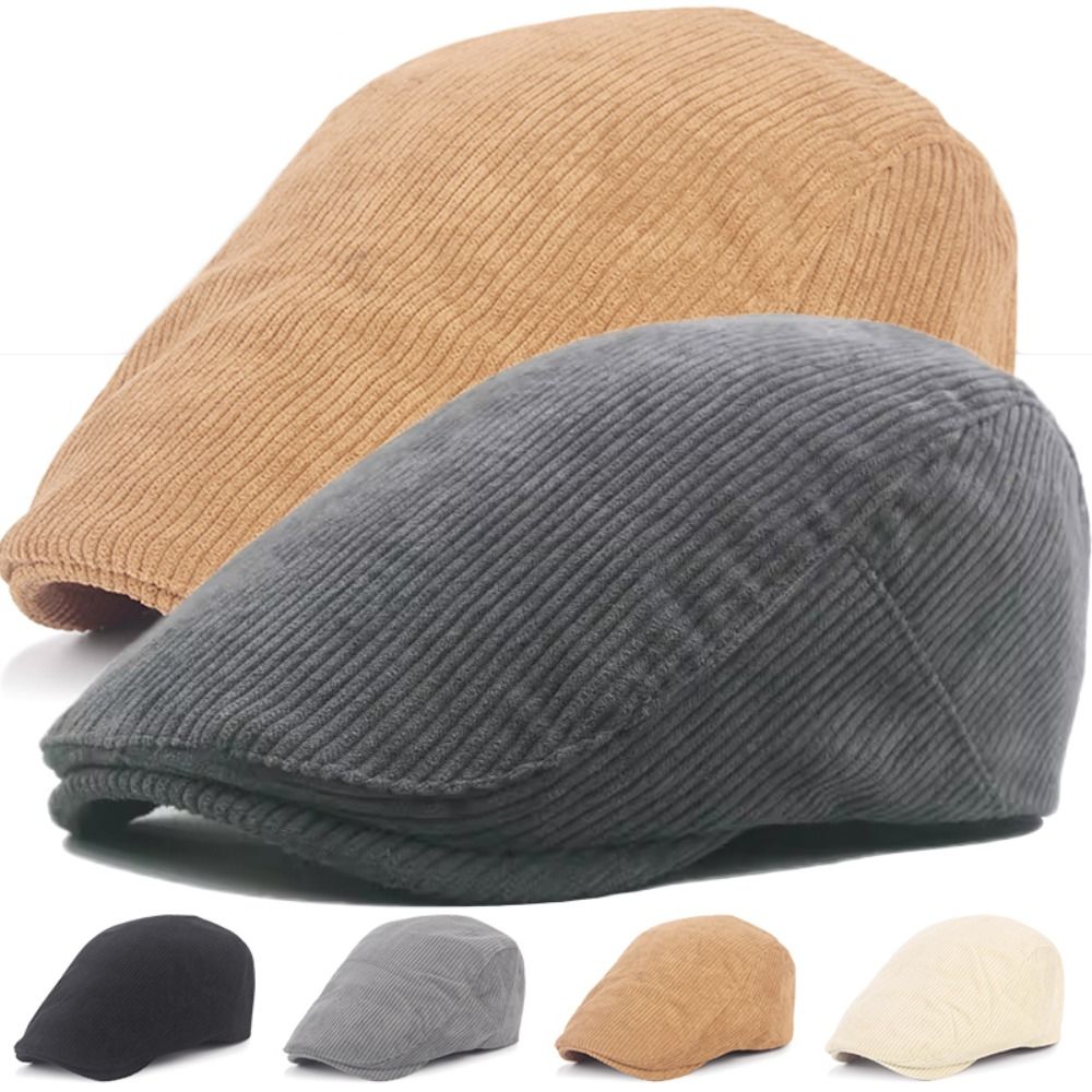 Retro Solid Color Corduroy Ber - огляд і ціна Newsboy Cap Ivy