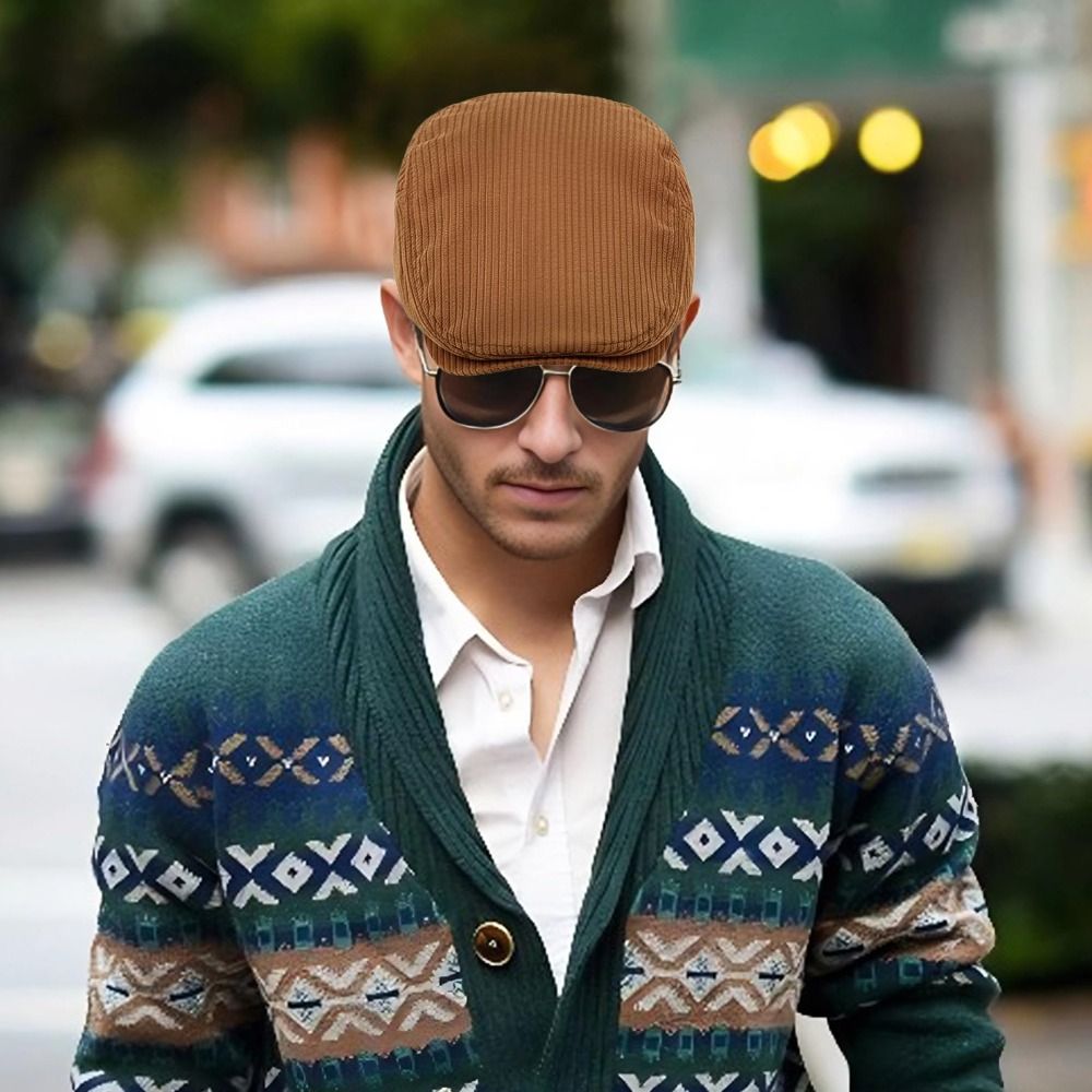 Retro Solid Color Corduroy Ber - огляд і ціна Newsboy Cap Ivy