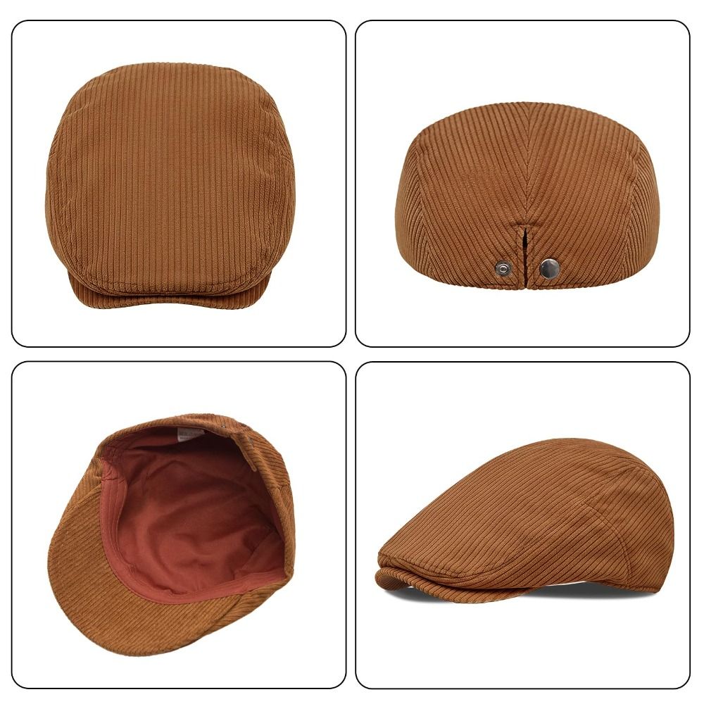 Retro Solid Color Corduroy Ber - огляд і ціна Newsboy Cap Ivy