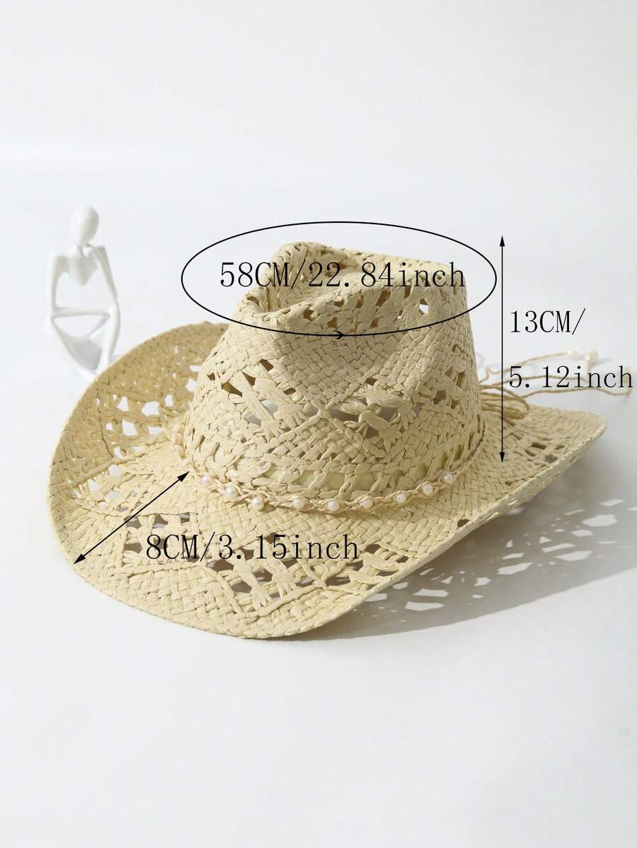 Unisex Straw Cowboy Hat With P - огляд і ціна Cowboy Hat Straw